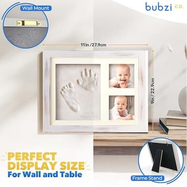 Baby Keepsake Frame: Foot & Hand Print Kit - Nursery Pictures Frames - New Mom & Baby Shower Gifts (Cool Gray) - Image 4