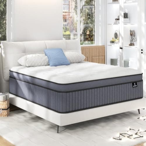 King Size Mattress [Upgraded Strengthen] 14 Inch Firm King Mattress In A Box, Hybrid Mattresses With Gel Memory Foam & Independent Pocket Springs, Pressure Relief, Cooling, Strong Edge Support - Image 1