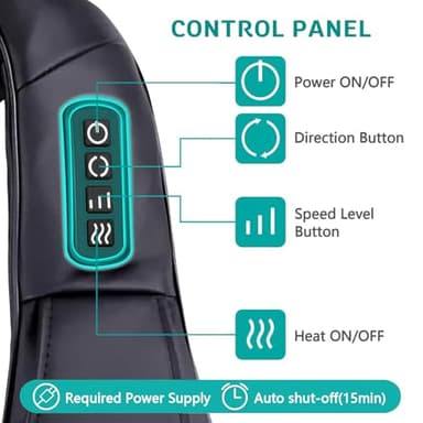GVFYTD Shiatsu Neck and Shoulder Massager for Pain Relief – Deep Tissue Kneading Electric Neck Massager with Heat for Back, Shoulder, and Muscle Relaxation – Office, Home & Car Use - Image 3