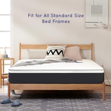 Z-hom King Mattress 12 Inch, King Size Spring Gel Memory Foam, Medium Firm in a Box, Hybrid Coil Innerspring Mattress for Adjustable Bed Frame, White Grey - Image 3