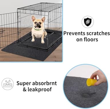 NYFITY Kennel Pad Dog Crate Mat Liner, Absorbs Urine, Waterproof, Non-Slip, Washable Puppy Pee Pad for Kennel Training - Under Pet Cage to Protect Floors, Thin Cut to Fit Design (48" x 29" - 1 Pack ) - Image 3