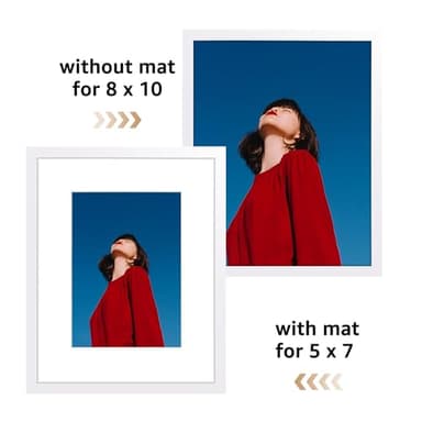 Lavezee 8x10 White Picture Frame Set of 10, Bulk Collage Frames for Photos 5x7 with Mat or 8x10 without Mat, Table Top and Wall Mounting Decor - Image 5