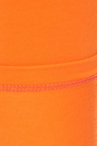 NCL32-Orange-3X Cotton Spandex Solid Leggings, 3X Plus - Image 4
