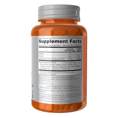 NOW Sports Nutrition, Amino Complete™, Protein Blend With 20 Aminos and B-6, 120 Veg Capsules - Image 2