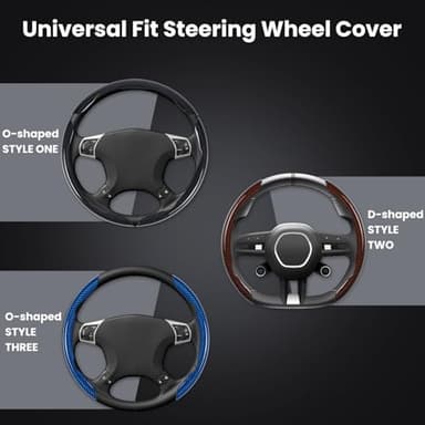 Hiseanllo Carbon Fiber Steering Wheel Cover 3PCS Set – Anti-Slip, Scratch-Resistant, Universal Fit for 14–16 Inch Wheels – Interior Car Accessories for Cars, SUVs, Trucks (Black) - Image 6