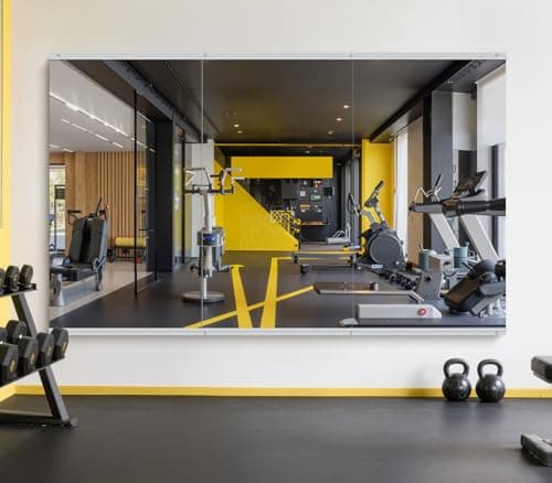 InfiniGlass Home Gym Mirror - 55x30 Inch, 3PCS Frameless Tempered Glass Full Body Mirror for Wall Mount - Ideal for Yoga, Workout, Bedroom, Dance Studio (Silver) - Image 1