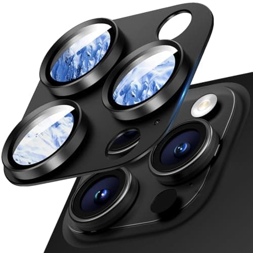 Wumigoo Camera Lens Protector for iPhone 16 Pro Max/16 Pro/iPhone 15 Pro Max/15 Pro/iPhone 14 Pro Max/14 Pro, Aluminum Alloy Sapphire Glass Camera Screen Cover, Case Friendly- Black Titanium - Image 1