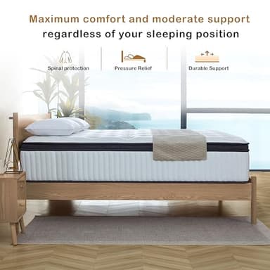 Tegeniss King Size Mattress, 14 Inch King Size Memory Foam Mattress in A Box for Comfort Sleep & Pain Relief, CertiPUR-US Certified, Medium Firm Mattresses - Image 5