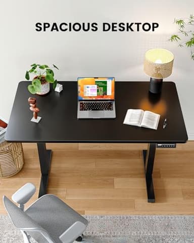 ErGear Whole Piece Standing Desk, Adjustable Stand Up Desk with Cable Management Tray, Electric Computer Workstation for Home Office, 48x24 inch, Black, EGESD64B - Image 4