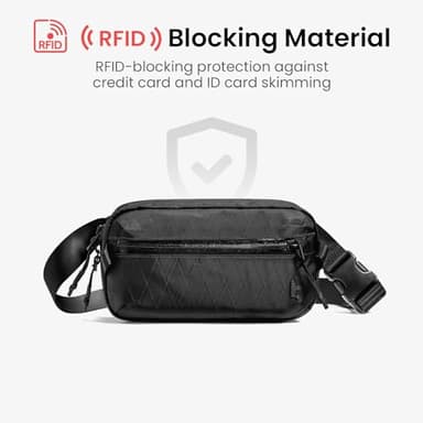 tomtoc 1.5L X-Pac Sling Bag with RFID Blocking, Crossbody Bag Minimalist Chest Shoulder Pack for Men/Women, Water-resistant Lightweight Casual Funny Pack for Travel, Daily Commute - Image 5