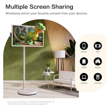 ApoloSign 32 inch UHD 4K Smart Portable TV, Rolling TV on Wheels with Rotatable Touch Screen, Android 13 OS, 8G +256G Storage, Built-in Battery, Full Swivel Rotation, Voice Remote - Image 6