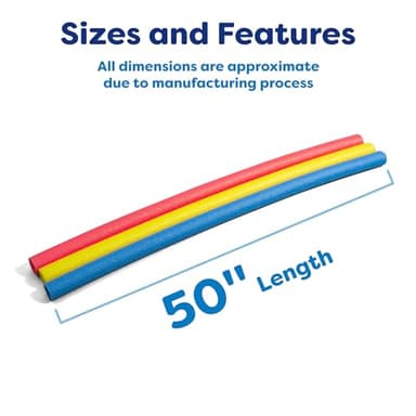 In The Swim 20-Pack, 3-Inch Diameter Jumbo Pool Noodles – Soft Large Foam Noodles for Extra Buoyancy - Floating Training Device, Exercise Aid, Pool Toy - 50 Inches Long - 3 Assorted Colors - Image 3