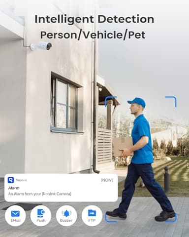 REOLINK 8CH 5MP Security Camera System, 4pcs Wired PoE Cameras for Home Security Outdoors, Smart Person/Pet/Vehicle Detection, 4K 8CH NVR with 2TB HDD for 24-7 Recording, RLK8-410B4-5MP White - Image 3