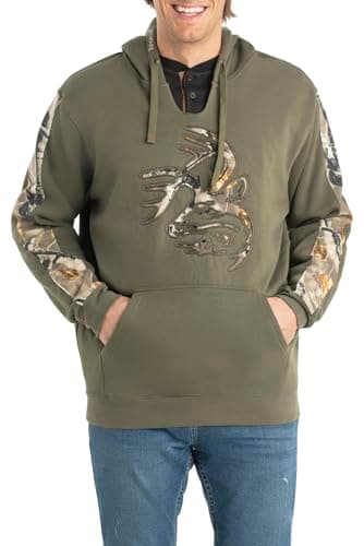 Legendary Whitetails Men's Big & Tall Camo Outfitter Hoodie, Army, 3X-Large Tall,Dark Green - Image 3