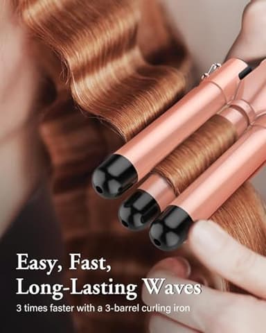 Waver Curling Iron Wand, BESTOPE PRO 5 in 1 Curling Wand Set with 3 Barrel Hair Crimper for Women, Fast Heating Hair Wand Curler in All Hair Type - Image 3