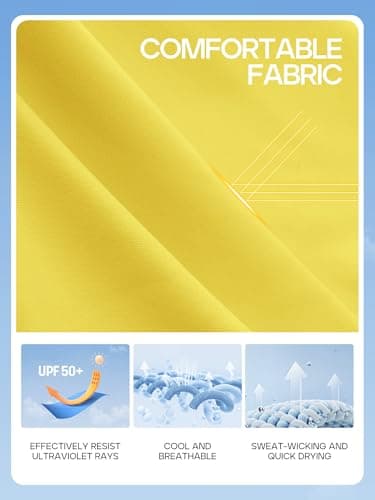 IUGA Rash Guard for Women UPF 50+ SPF UV Protection Long Sleeve Workout Tops with Pockets Dry Fit Hiking Swim Shirt Yellow - Image 4