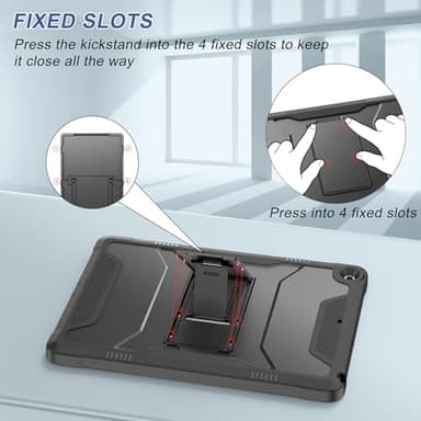 Soke Case for iPad 9th/8th/7th Generation 10.2-Inch (2021/2020/2019 Release), with Built-in Screen Protector and Kickstand, Rugged Full Body Protective Cover for Apple iPad 10.2 Inch - Black - Image 9
