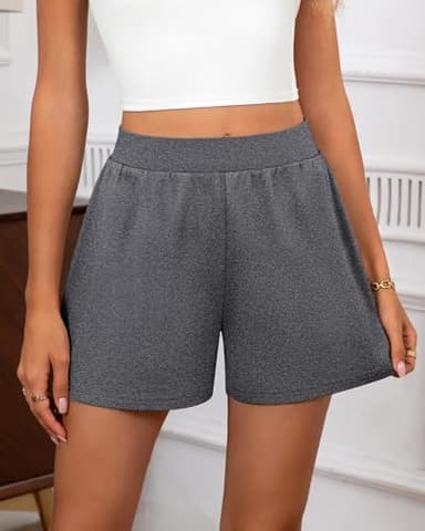Neer 3 Pack Soft Casual Shorts for Women, Lounge Shorts Comfy Elastic Waist Bottoms for Summer Walking Gym Sleep Indoor(Black, Heather Gray, Light Heather Gray,XL) - Image 3