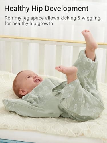 GROWNSY Transitional Swaddle Sleep Sack 6-12 Months, Starfish Design Baby Swaddle Sack, Dual-Zipper for Easy Diaper Changes, Proper Hip Development & Openable Foot Button, 19-27 lbs, Green - Image 4