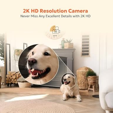 owltron Indoor Security Camera, 2K Cameras for Home Security with Motion Detection, Pet Cam & Baby Monitor with Night Vision, 2.4 GHz WiFi Two-Way Talk, Cloud/SD Storage, Works with Alexa - Image 2