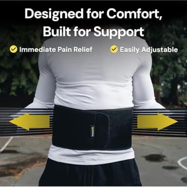 BraceUP Back Brace for Men and Women Lower Back - Breathable Waist Lumbar Support Belt for Sciatica, Herniated Disc, Scoliosis Back Pain Relief, with Dual Adjustable Straps (L/XL 35-43 In) - Image 3