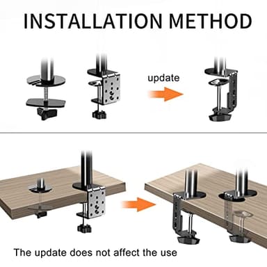 Suptek Monitor Mount, Adjustable Dual Monitor Arm Desk Mount Heavy Duty Monitor Stand fit for 27 inch Monitor Screens up to 22lbs,Black(MD9442) - Image 8