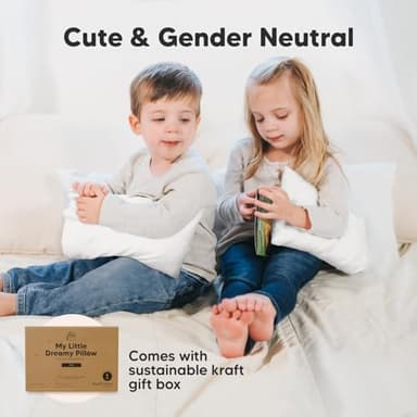 Mini Toddler Pillow with Pillowcase - 9x13 My Little Dreamy Travel Kids Pillow for Sleeping, Toddler Bed, Small, Tiny, Organic Cotton Pillowcase, Soft & Breathable, Kids 2-4 Years Old(Soft White) - Image 9