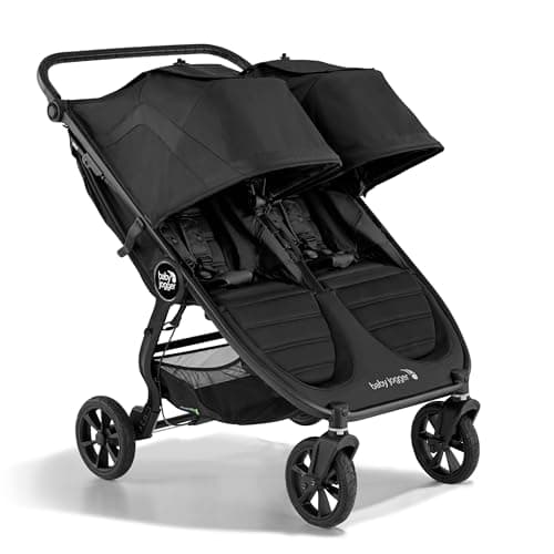Baby Jogger City Mini GT2 All-Terrain Double Stroller Jet Black Perfect for Newborn and Toddler Compatible with Britax Cybex Graco and Maxi Cosi Infant Car Seats - Image 1