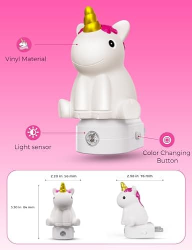 L LOHAS LED Plug-in Night Light for Kids, Cute Color Changing LED Night Light with Dusk to Dawn Sensor, Christmas, Birthday Gift Nightlight for Girls & Kids, Room Decor - Image 8