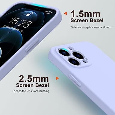 DEENAKIN Magnetic for iPhone 12 Pro Case Silicone with Screen Protector - [Compatible with MagSafe] - Camera Protection - Slim Fit Protective Phone Cover 6.1" for Women Girls - Lavender Purple - Image 4