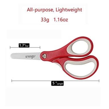 LIVINGO 24 Pack 5” Kids Scissors, Blunt Safety Blade, Left/Right Handle, Bulk School Supplies Preschool Shears for Teachers Student Toddler Children Classroom Crafting Cutting Paper - Image 3