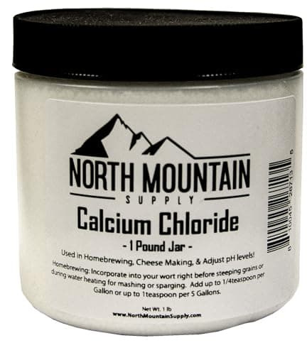 North Mountain Supply Food Grade Calcium Chloride Pellets - Pure Original Ingredients, and GMO Free - Used for Homebrewing, Cheese Making, and More - 1 Pound Jar