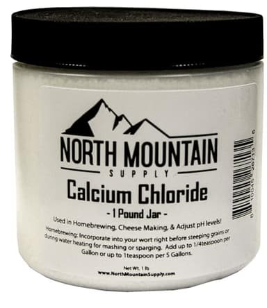 North Mountain Supply Food Grade Calcium Chloride Pellets - Pure Original Ingredients, and GMO Free - Used for Homebrewing, Cheese Making, and More - 1 Pound Jar