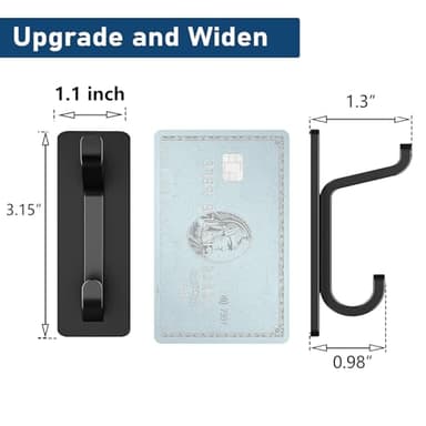 pickpiff 12 Pack Wall Hooks for Coat and Towel: 13LB Adhesive Door Hanger Stick on, Black - Image 5