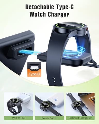 LK Wireless Charger for Samsung Charging Station Foldable Watch Charger for Galaxy Watch Ultra 7 6 Classic 5/4/3, Z Flip Fold 6/5/Galaxy S25 Ultra/S24/S23/S22/S21/Note20, Galaxy Buds3 Pro - Image 3