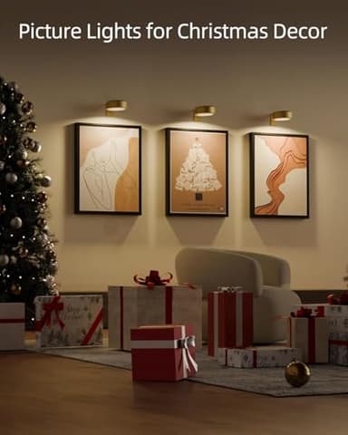 EZVALO Picture Lights for Wall with Charging Station, Rechargeable Battery Magnetic Poster Lights with 3 Color Temps & 12 RGB, Remote Dimmable Timer Light, Wall Decor Light for Art Display (6 Pack) - Image 7