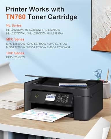 E-Z Ink Pro TN760 TN-760 TN730 TN-730 Toner Cartridge Replacement for Brother tn760 TN-760 to Use with HL-L2350DW HL-L2370DW HL-L2390DW HL-L2395DW MFC-L2710DW MFC-L2750DW Printer(4black) - Image 2