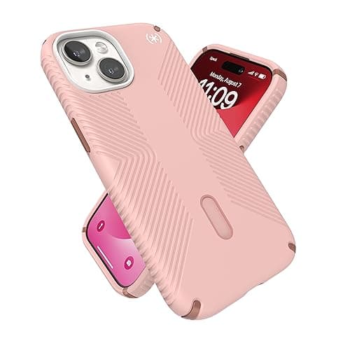 Speck MagSafe Case for iPhone 15 - Drop & Camera Protection, ClickLock No-Slip, Wireless Charging Compatible, Fits All 6.1 Inch Models Including iPhone 14, iPhone 13 - Dahlia Pink/Rose Copper/White - Image 1