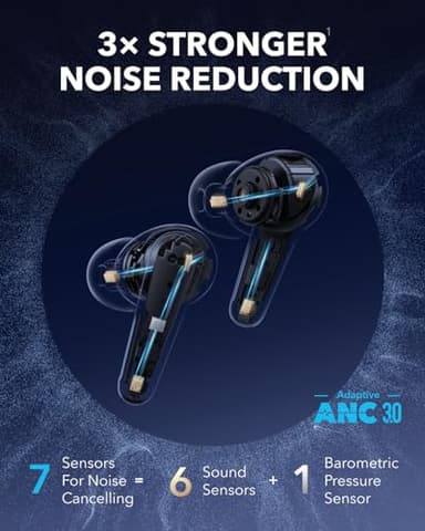 Soundcore Liberty 4 Pro by Anker, Noise Cancelling Wireless Earbuds, 7-Sensor and Real-Time Adaptive Noise Cancelling, 2× Faster Charging, Studio-Level Hi-Fi Music, Clear Calls with 6 Mics and AI - Image 3