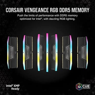 CORSAIR Vengeance RGB DDR5 RAM 128GB (2x64GB) 6400MHz CL42-52-52-104 1.35V Intel XMP 3.0 Desktop Computer Memory – Black (CMH128GX5M2B6400C42 - Image 2
