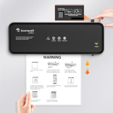 Bonsaii Laminator, 9 Inch 4 in-1 Thermal Laminator Machine Never Jam Technology with 40 Laminting Sheets, Paper Cutter, Corner Rounder for Home Office School Business - Image 8