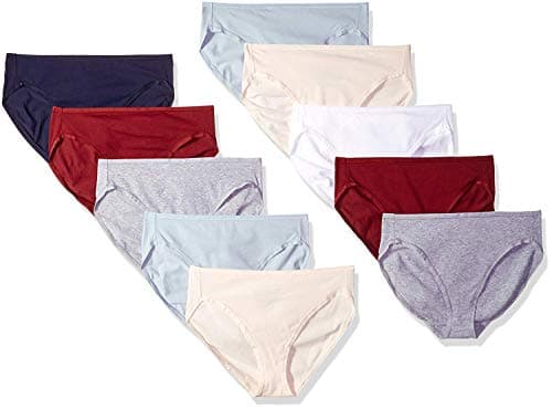 Amazon Essentials Women's Cotton High Leg Brief Underwear (Available in Plus Size), Breathable, Pack of 10, Cool Colors/Warm Shades, X-Large - Image 1