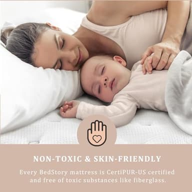 BedStory Firm King Mattress 12 inch - Pain-Relieving Hybrid Mattress for Extra Lumbar & Hip Support - No Sagging Bed in a Box - 365-Night Trial - No Odor, Fiberglass-Free, CertiPUR-US Certified - Image 6