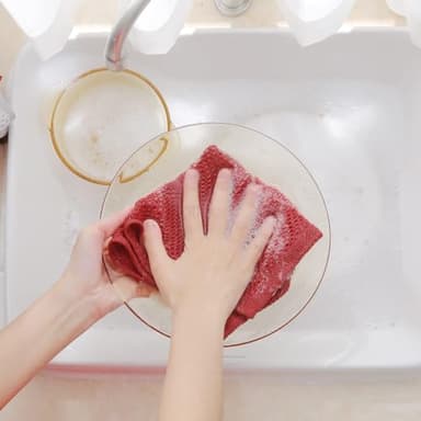 Homaxy 100% Cotton Waffle Weave Kitchen Dish Cloths, Ultra Soft Absorbent Quick Drying Dish Towels, 12 x 12 Inches, 12-Pack, Brick Red - Image 4