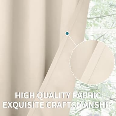 BGment Blackout Curtains - Grommet Thermal Insulated Room Darkening Bedroom and Living Room Curtains, Set of 2 Panels (52 x 63 Inch, Champagne) - Image 7