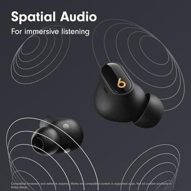 Beats Studio Buds + | True Wireless Noise Cancelling Earbuds, Enhanced Apple & Android Compatibility, Built-in Microphone, Sweat Resistant Bluetooth Headphones, Spatial Audio - Black/Gold - Image 4