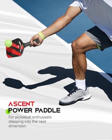 Warping Point Ascent Pickleball Paddles | Carbon Fiber Pickleball Racket with Aero Throat | Textured Grit Surface | 16mm Hexa Polymer Core | USAPA Approved | Designed for Power & Spin | Red - Image 7