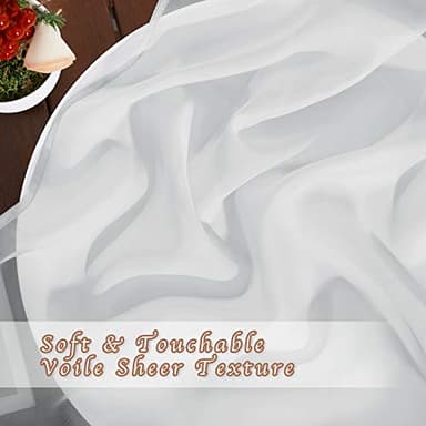 NICETOWN Long Sheer Curtain Panels - Ring Top Modern Window Treatment Voile Drapes for Bedroom/Living Room (Light Gray, One Pair, W54 x L96) - Image 4