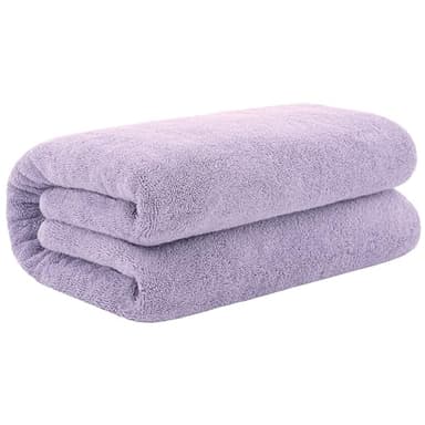 Cotton Paradise 100% Cotton 40x80 Oversized Bath Sheet, Extra Large Turkish Bath Towels for Bathroom, Lilac Bathsheet - Image 3