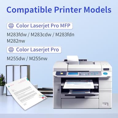 206A Toner Cartridges 4 Pack (with Chip) Compatible Replacement for HP 206A 206X for Color Laserjet Pro MFP M283fdw M283cdw M283fdn M282nw Pro M255dw M255nw M283 M255 Printer W2110A W2110X High Yield - Image 2